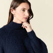 Pull manches longues bleu marine femme