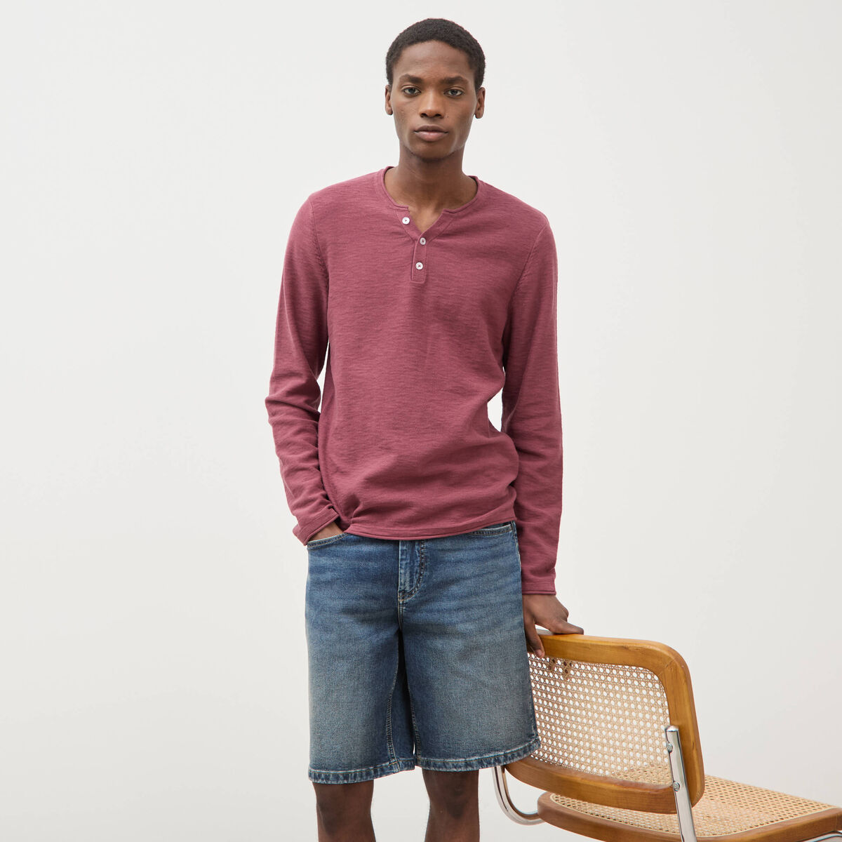 Bermuda en jeans denim brut homme