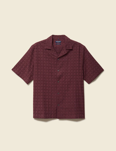 Chemise boyfriend en coton avec broderie prune homme