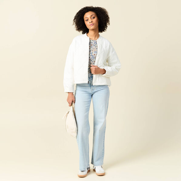 Gilet matelassé ecru femme