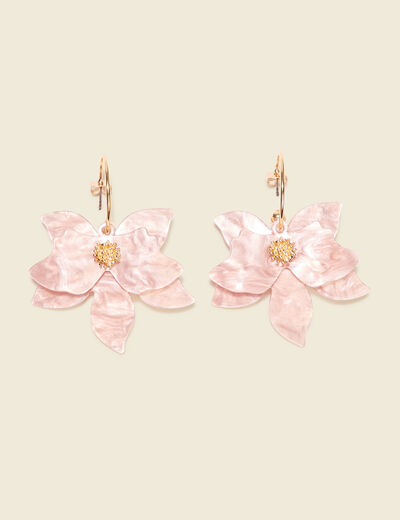 Boucles d'oreilles pendantes vieux rose femme