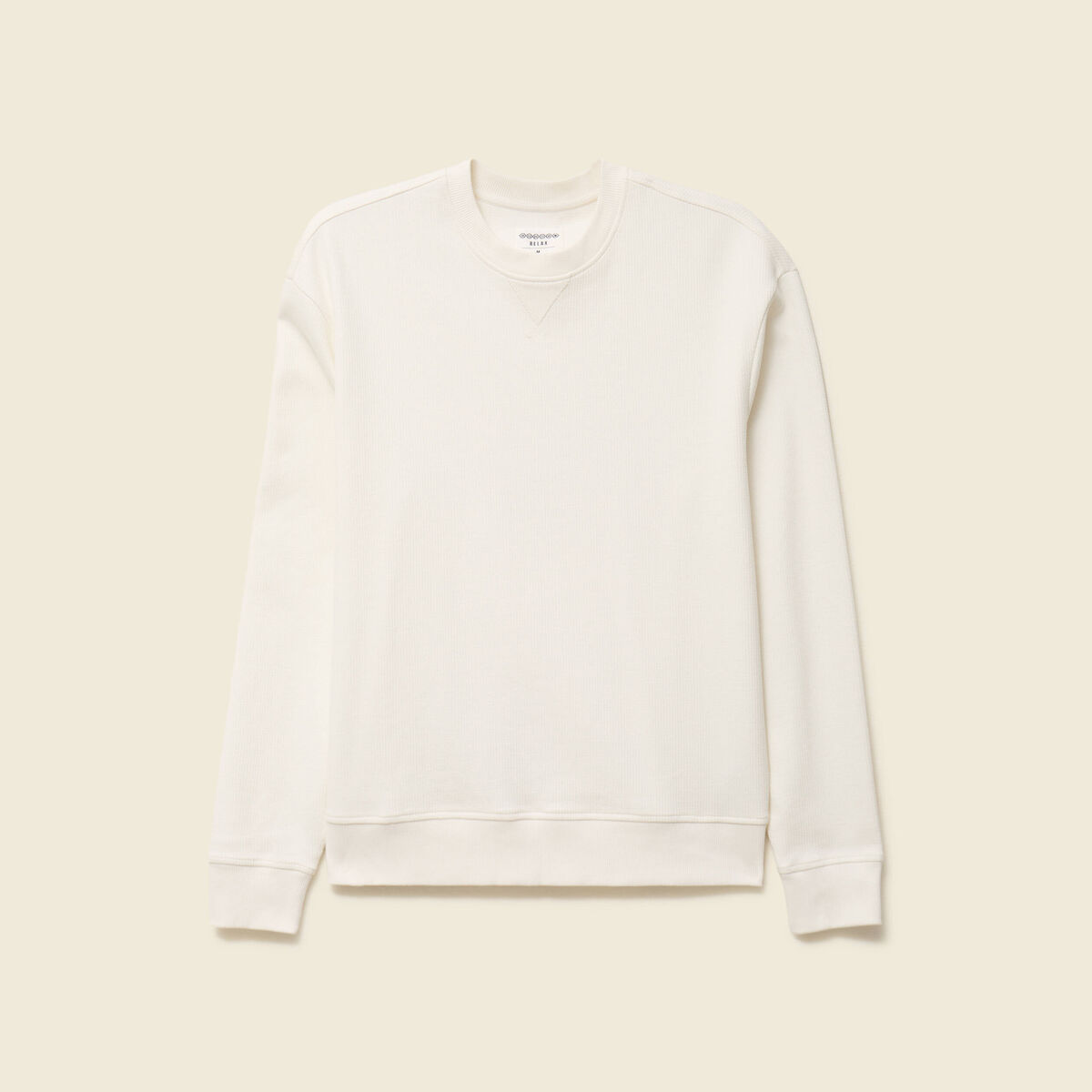 Sweat manches longues col rond ecru homme
