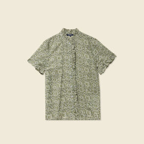 Chemise manches courtes vert kaki femme