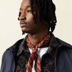 Foulard marron cognac homme