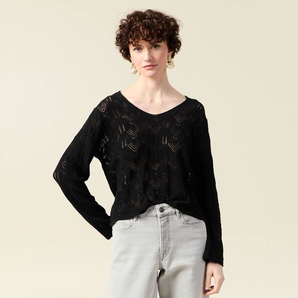 pull eco responsable noir femme Pull éco-responsable noir femme