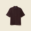 Chemise boyfriend manches courtes marron fonc&eacute; homme