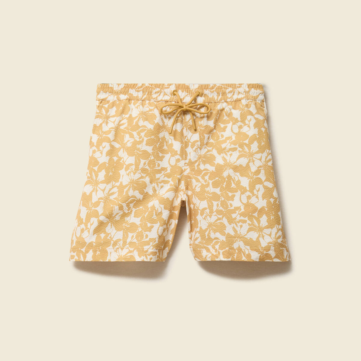 Maillot de bain doubl&eacute; jaune moutarde homme