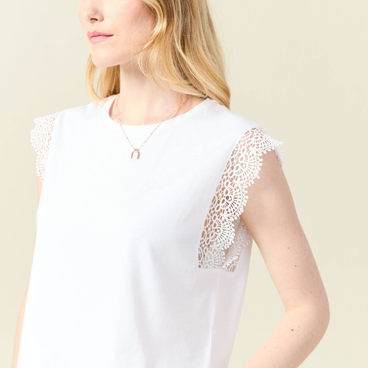 T-shirt manches courtes blanc femme