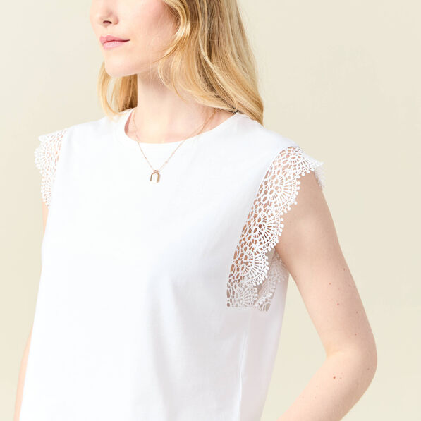 T-shirt manches courtes blanc femme