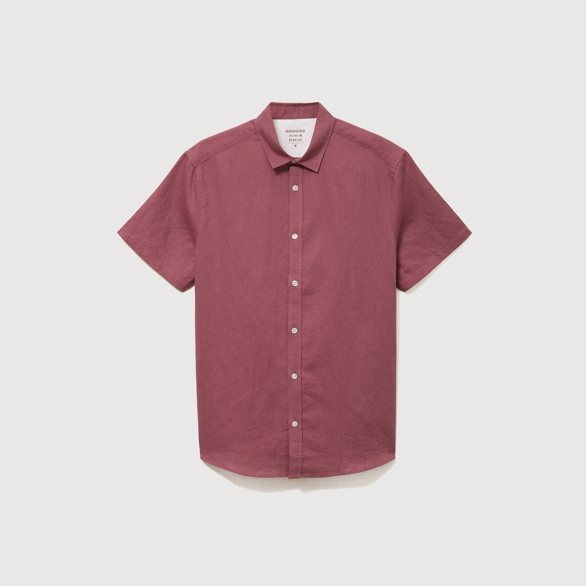 Chemise manches courtes vieux rose homme
