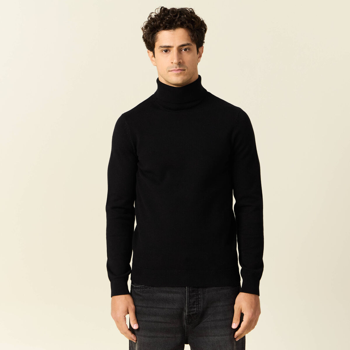 Pull manches longues noir homme