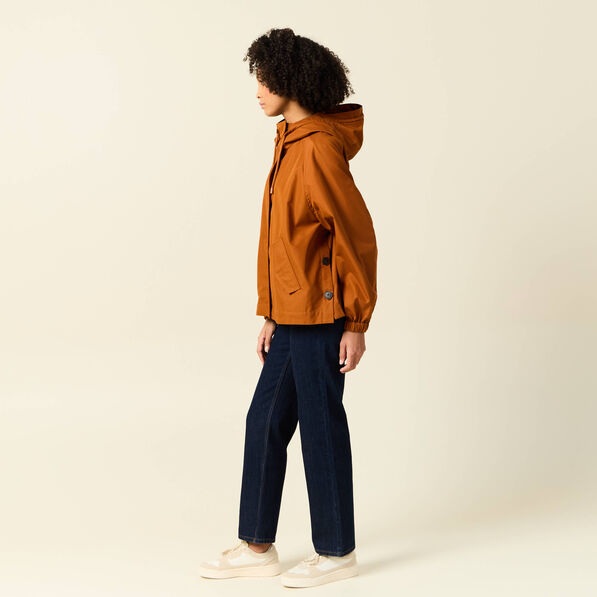 Parka oversize à capuche camel femme
