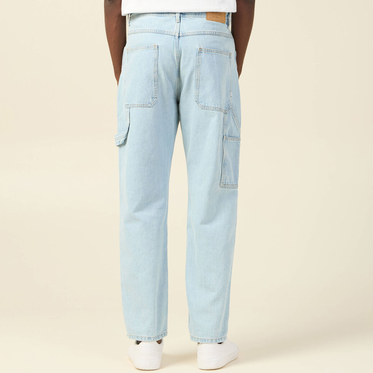 Jeans large charpentier denim bleach homme