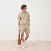 Polo manches courtes beige homme