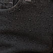 Jeans straight taille haute strass denim gris femme