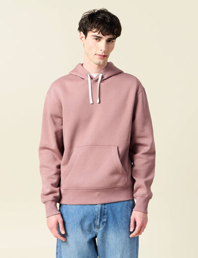 Sweat à capuche vieux rose homme