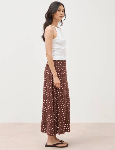 Jupe fluide marron femme