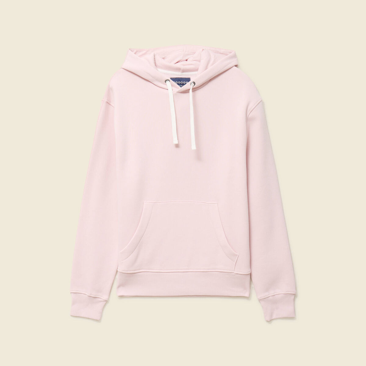 Sweat &agrave; capuche rose poudr&eacute;e homme