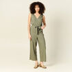 Combinaison éco-responsable vert kaki femme