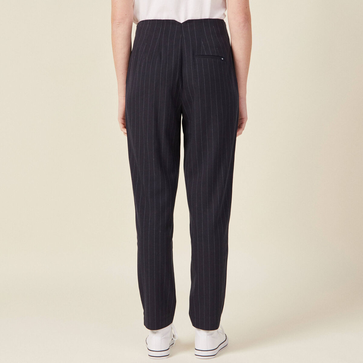 Pantalon cigarette bleu femme
