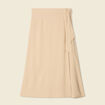 Jupe longue portefeuille beige femme