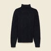 Tricot col montant noir homme