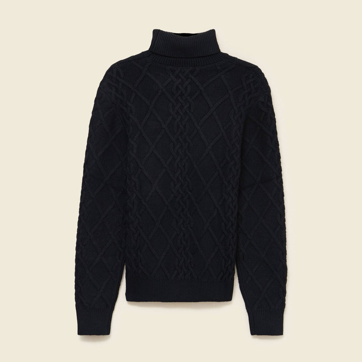 Tricot col montant noir homme