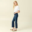 Jeans bootcut cropped taille haute denim brut femme