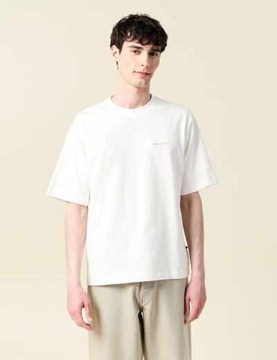 T-shirt oversize en coton ecru homme