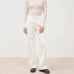 Jeans large taille haute denim blanc femme