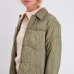 Manteau droit éco-responsable vert kaki femme