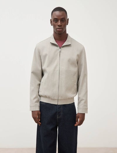 Blouson col montant manches longues gris homme