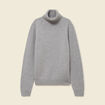 Pull droit col montant gris homme