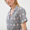 Chemise en coton manches courtes noir femme