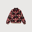 Cardigan col montant manches longues bordeaux femme