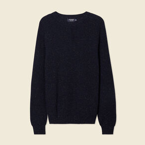 Pull manches longues fabriqué en France bleu marine homme