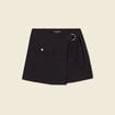 Jupe-short cargo avec boucle noir femme