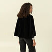 Cape ajust&eacute;e sans manches effet velours noir femme