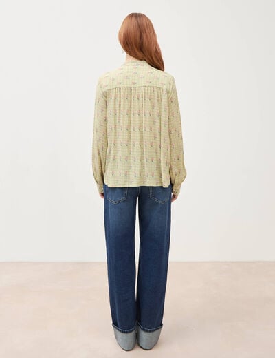 Blouse manches longues vert kaki femme
