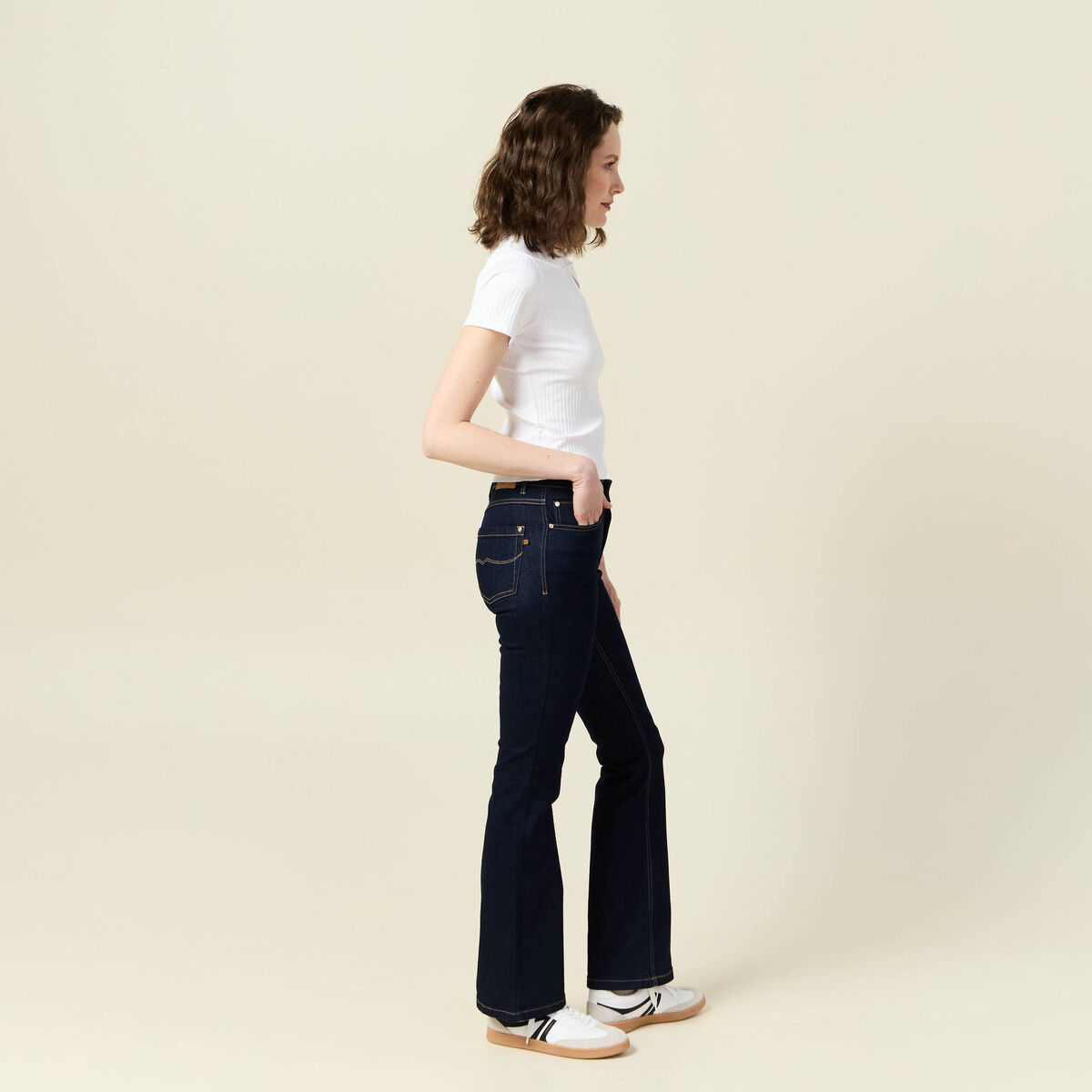 Polo manches courtes blanc femme