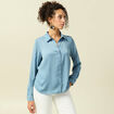 Chemise manches longues gris femme