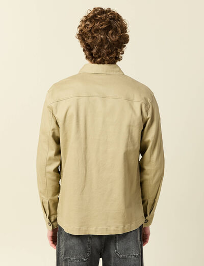 Chemise Vintage Covington Simili Daim Homme XXL Beige Manches Longues