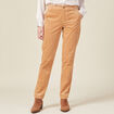 Pantalon chino velours côtelé marron clair femme