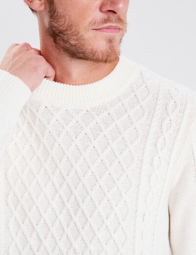 Pull éco-responsable ecru homme