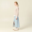 Pull manches longues 2-en-1 creme femme