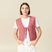 Gilet sherpa droit sans manches mauve femme