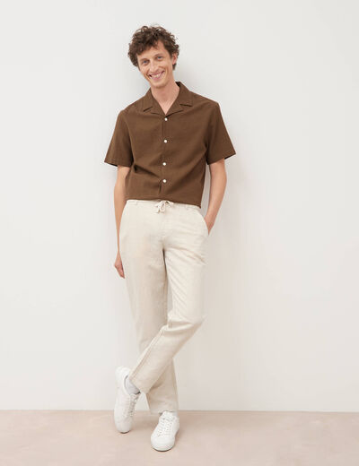 Chino coupe droite longueur 32 ecru homme