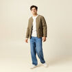 Pull col rond ecru homme