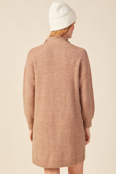 Robe pull éco-responsable sable femme