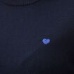 Pull fin col rond manches longues bleu fonc&eacute; femme